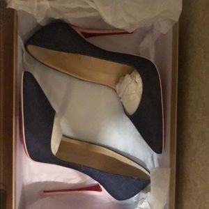 Christian Louboutin Blue denim so kate in size 38